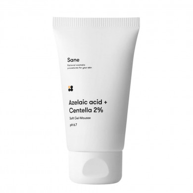 Очищающий гель-мусс для лица с азелаиновой кислотой и центеллой Sane Azelaic Acid + Centella 2% Soft Gel Mousse 40 мл купить в Украине