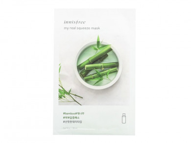 Тканевая маска для лица с бамбуком, увлажняющая, Innisfree, My Real Squeeze Mask Bamboo купить в Украине Тканевая маска для лица с бамбуком, увлажняющая, Innisfree, My Real Squeeze Mask Bamboo купить в Украине