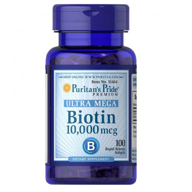 Біотин Puritan's Pride Biotin 10000 мкг 100 капсул купити в Україні
