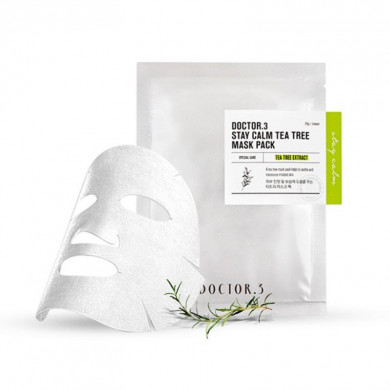 Успокаивающая тканевая маска с чайным деревом и центеллой, Doctor.3, Stay Calm Tea Tree Mask Pack купить в Украине Успокаивающая тканевая маска с чайным деревом и центеллой, Doctor.3, Stay Calm Tea Tree Mask Pack купить в Украине