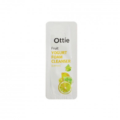 Йогуртовая пенка для умывания с экстрактом лимона, Ottie, Fruit Yogurt Foam Cleanser Lemon, 1 мл (пробник) купить в Украине Йогуртовая пенка для умывания с экстрактом лимона, Ottie, Fruit Yogurt Foam Cleanser Lemon, 1 мл (пробник) купить в Украине