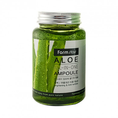 Многофункциональная сыворотка с алоэ, FarmStay, Aloe All In One Ampoule, 250 мл купить в Украине Многофункциональная сыворотка с алоэ, FarmStay, Aloe All In One Ampoule, 250 мл купить в Украине