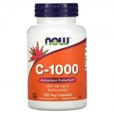 Вітамін С з шипшиною та біофлавоноїдами Now Foods C-1000 100 таблеток купити в Україні