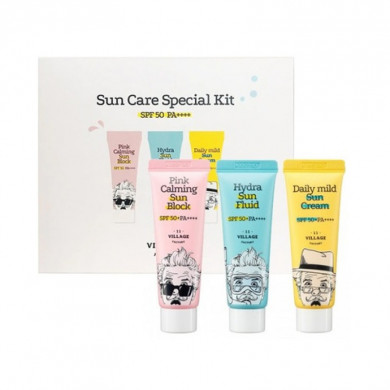 Набор миниатюр солнцезащитных кремов Village 11 Factory Sun Care Special Kit SPF 50+ PA++++ 25 мл *3 купить в Украине