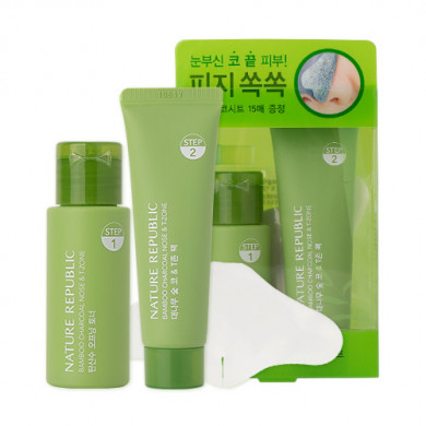 Набор для удаления черных точек, Nature Republic, Bamboo Charcoal Nose & T-zone Pack купить в Украине Набор для удаления черных точек, Nature Republic, Bamboo Charcoal Nose & T-zone Pack купить в Украине