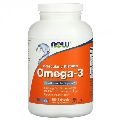 Омега-3 Now Foods Omega-3 180 ЕПК/120 ДГК 500 капсул купити в Україні
