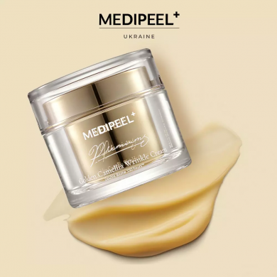 Крем для лица с золотом камелией эластином и керамидами MEDI-PEEL Premium Golden Camellia Wrinkle Cream 50 мл купить в Украине 2