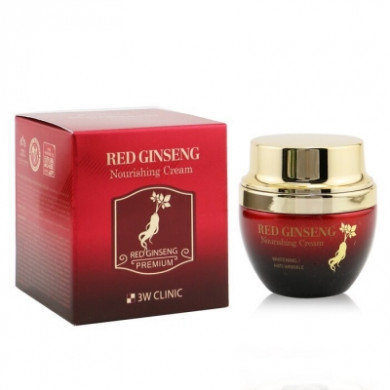 Питательный крем для лица с красным женьшенем, 3W CLINIC, Red Ginseng Nourishing Cream, 55 мл купить в Украине Питательный крем для лица с красным женьшенем, 3W CLINIC, Red Ginseng Nourishing Cream, 55 мл купить в Украине