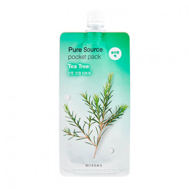 Успокаивающая ночная маска с экстрактом чайного дерева, MISSHA, Pure Source pocket pack Tea tree, 10 мл купить в Украине Успокаивающая ночная маска с экстрактом чайного дерева, MISSHA, Pure Source pocket pack Tea tree, 10 мл купить в Украине