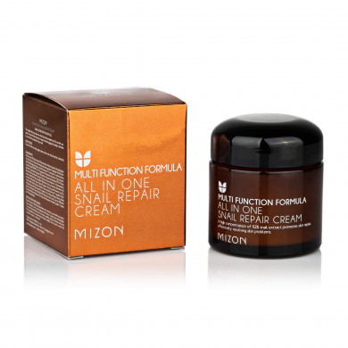 Восстанавливающий крем для лица с фильтратом слизи улитки MIZON  All In One Snail Repair Cream 75 мл купить в Украине