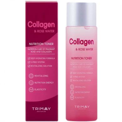 Питательный тонер с коллагеном, Trimay, Collagen & Rose Water Nutrition Toner, 210 мл купить в Украине Питательный тонер с коллагеном, Trimay, Collagen & Rose Water Nutrition Toner, 210 мл купить в Украине