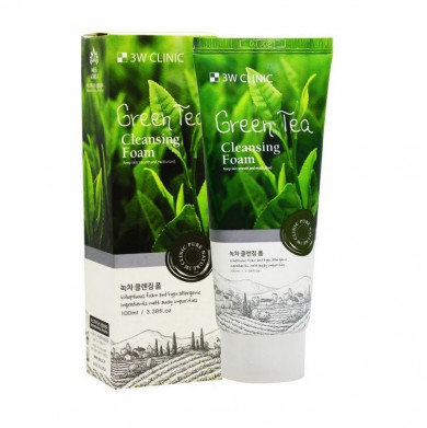 Натуральная пенка с экстрактом зеленого чая 3W CLINIC Green Tea Cleansing Foam 100 мл купить в Украине
