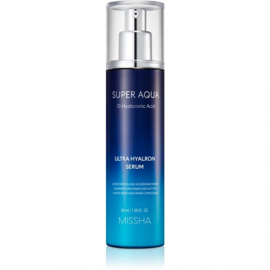 Інтенсивно зволожуюча сироватка з гіалуроновою кислотою MISSHA Super Aqua Ultra Hyalron Serum 50 мл купити в Україні