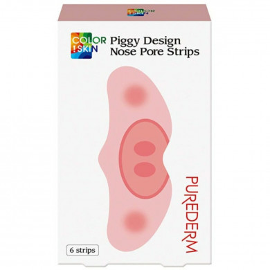 Маска от черных точек, PUREDERM, COLOR!SKIN Design Nose Pore Strips 6sheets Piggy, 1 шт купить в Украине Маска от черных точек, PUREDERM, COLOR!SKIN Design Nose Pore Strips 6sheets Piggy, 1 шт купить в Украине