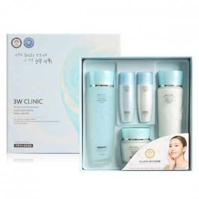 Набор осветляющих средств с экстрактом женьшеня, 3W CLINIC, Excellent White Skin care 3 Kit Set купить в Украине Набор осветляющих средств с экстрактом женьшеня, 3W CLINIC, Excellent White Skin care 3 Kit Set купить в Украине