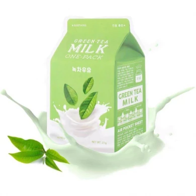 Тканевая маска с молочным протеином и зеленым чаем A'PIEU Milk One Pack Greentea Milk купить в Украине 3