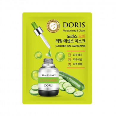 Тканевая маска с огурцом DORIS Cucumber Real Essence Mask купить в Украине