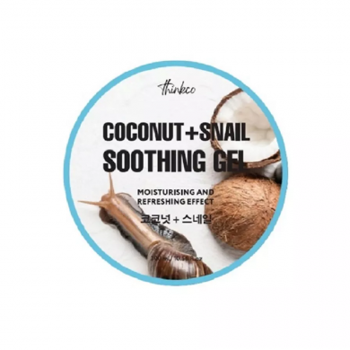 Універсальний заспокійливий гель з муцином равлики та кокосом Thinkco Snail & Coconut Soothing Gel 300 мл купити в Україні