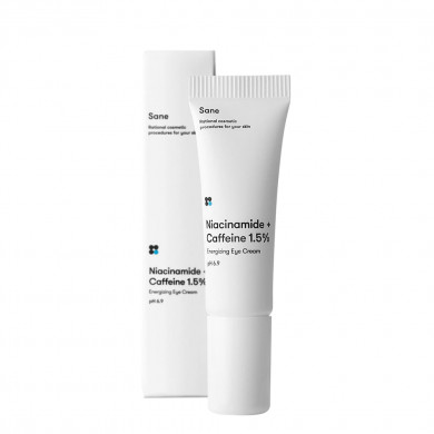 Осветляющий крем для век с ниацинамидом и кофеином Sane Niacinamide + Caffeine 15% Energizing Eye Cream 10 мл купить в Украине