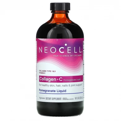 Рідкий колаген із вітаміном С гранатовий сироп NeoCell Collagen+C Pomegranate Liquid 473 мл купити в Україні