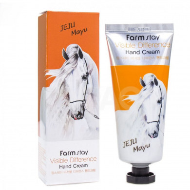 Питательный крем для рук на основе лошадиного жира, FarmStay, Visible Difference Hand Cream Jeju Mayu, 100 мл купить в Украине Питательный крем для рук на основе лошадиного жира, FarmStay, Visible Difference Hand Cream Jeju Mayu, 100 мл купить в Украине