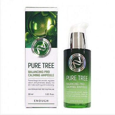 Успокаивающая сыворотка с чайным деревом, Enough, Pure Tree Balancing Pro Calming Ampoule, 30 мл купить в Украине Успокаивающая сыворотка с чайным деревом, Enough, Pure Tree Balancing Pro Calming Ampoule, 30 мл купить в Украине