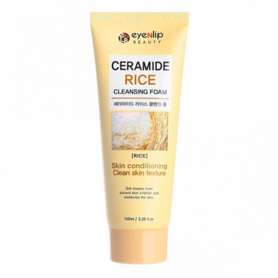 Успокаивающая пенка с керамидами и экстрактом риса, EYENLIP, Ceramide Rice Cleansing Foam, 100 мл купить в Украине Успокаивающая пенка с керамидами и экстрактом риса, EYENLIP, Ceramide Rice Cleansing Foam, 100 мл купить в Украине