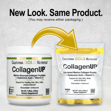 Морской гидролизованный коллаген с гиалуроновой кислотой и витамином C California Gold Nutrition CollagenUP с нейтральным вкусом 464 г купить в Украине 3