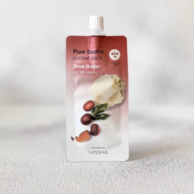 Питательная ночная маска с маслом ши MISSHA Pure Source pocket pack Shea Butter 10 мл купить в Украине 3