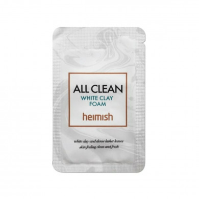 Успокаивающая пенка для умывания с белой глиной Heimish All Clean White Clay Foam 1 мл (пробник) купить в Украине
