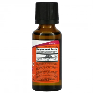 Рідкий вітамін D3 Now Foods Liquid Vitamin D-3 1000 МО 30 мл купити в Україні 2