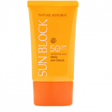 Солнцезащитный крем с экстрактом алоэ, Nature Republic, California Aloe Daily Sunblock, SPF 50 PA++++, 57 мл купить в Украине Солнцезащитный крем с экстрактом алоэ, Nature Republic, California Aloe Daily Sunblock, SPF 50 PA++++, 57 мл купить в Украине