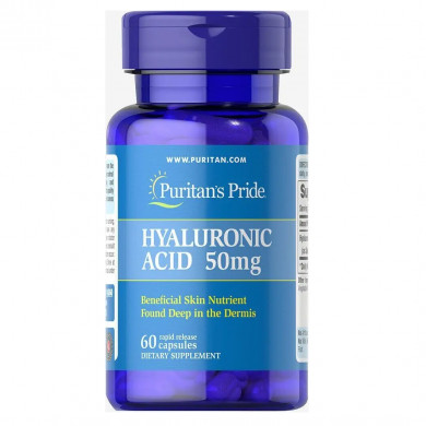 Гіалуронова кислота Puritan's Pride Hyaluronic Acid 50 мг 60 капсул купити в Україні
