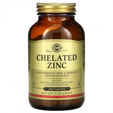 Хелатный цинк Solgar Chelated Zinc 250 таблеток купить в Украине