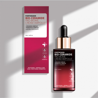 Питательная крем-сыворотка для лица с керамидами и пробиотиками Fortheskin Bio Ceramide Pro Biome Cream Ampoule 50 мл купить в Украине 3