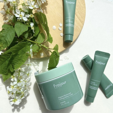 Заспокійливий крем для обличчя з рослинними екстрактами Fraijour Original Herb Wormwood Calming Watery Cream 10 мл купити в Україні 3