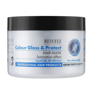 Маска для волос с эффектом ламинирования Revuele Color Gloss & Protect Hair Mask 500 мл купить в Украине