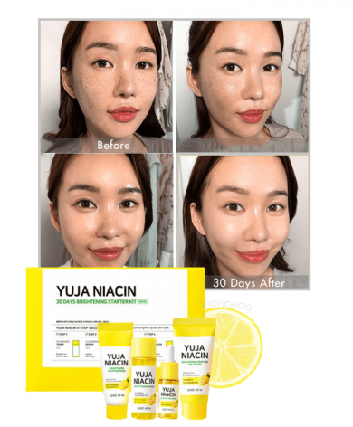 Набір мініатюр засобів для яскравості тону SOMEBYMI Yuja Niacin 30 Days Brightening Starter Kit купити в Україні 4