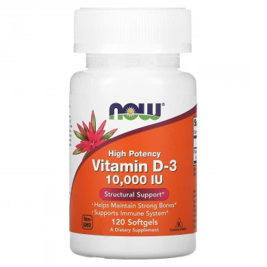 Вітамін D3 Now Foods Vitamin D-3 10 000 МО 120 капсул купити в Україні