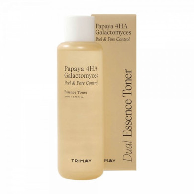 Кислотный пилинг тонер-эссенция с папайей и галактомисисом Trimay Papaya 4HA Galactomyces Peel & Pore Control Toner 200 мл