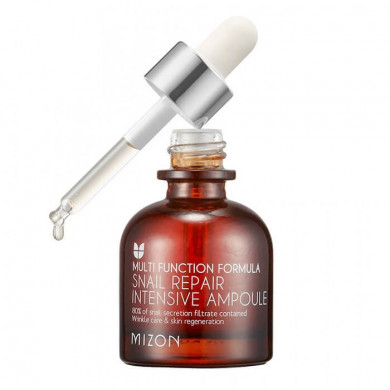 Концентрированная сыворотка против морщин с фильтратом слизи улитки MIZON Snail Repair Intensive Ampoule 30 мл купить в Украине 2