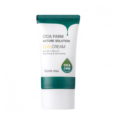 Солнцезащитный крем с экстрактом центеллы, FarmStay, Cica Farm Nature Solution Sun Cream, SPF50+ PA+++, 50 г купить в Украине Солнцезащитный крем с экстрактом центеллы, FarmStay, Cica Farm Nature Solution Sun Cream, SPF50+ PA+++, 50 г купить в Украине