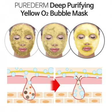Очищающая пузырьковая маска с куркумой, PUREDERM, Deep Purifying Yellow O2 Bubble Mask Turmeric купить в Украине 2 Очищающая пузырьковая маска с куркумой, PUREDERM, Deep Purifying Yellow O2 Bubble Mask Turmeric купить в Украине 2
