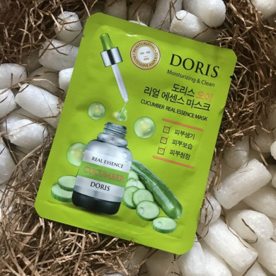 Тканинна маска з огірком DORIS Cucumber Real Essence Mask купити в Україні 2