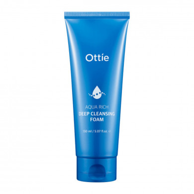 Зволожуюча пінка для вмивання Ottie Aqua Rich Deep Cleansing Foam 150 мл купити в Україні