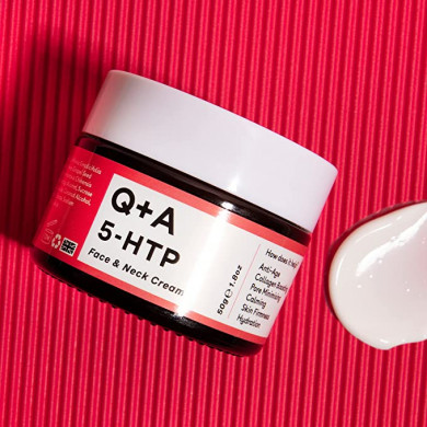 Крем проти зморшок для обличчя з олією ши Q+A 5-HTP Face & Neck Cream 50 г купити в Україні 2