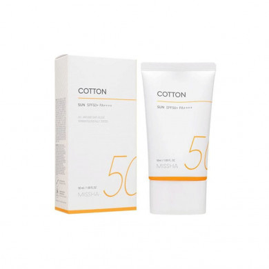 Сонцезахисний крем з оксамитовим фінішем SPF50+ MISSHA All Around Safe Block Cotton Sun 50 мл купити в Україні 2