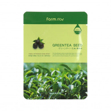 Тканевая маска с семенами зеленого чая FARM STAY Visible Difference Mask Sheet Greentea Seed