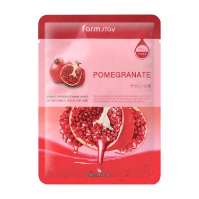 Тканевая маска для лица с гранатом, FarmStay, Visible Difference Mask Sheet Pomegranate купить в Украине Тканевая маска для лица с гранатом, FarmStay, Visible Difference Mask Sheet Pomegranate купить в Украине