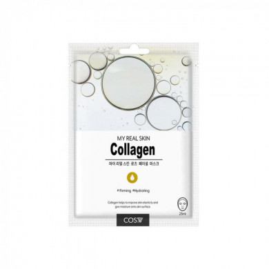 Тканевая маска с коллагеном, COS.W, My Real Skin Collagen Facial Mask купить в Украине Тканевая маска с коллагеном, COS.W, My Real Skin Collagen Facial Mask купить в Украине